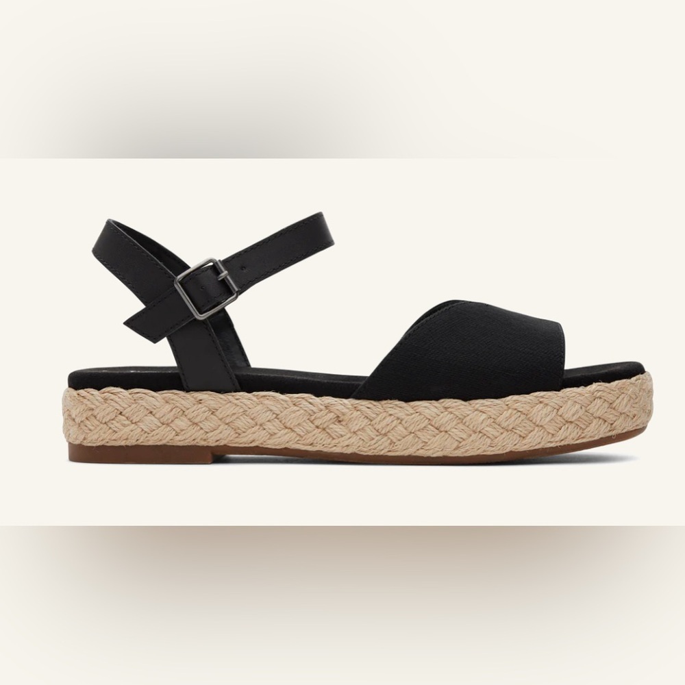 Toms Black and Tan Sandals — Abbey / New in box